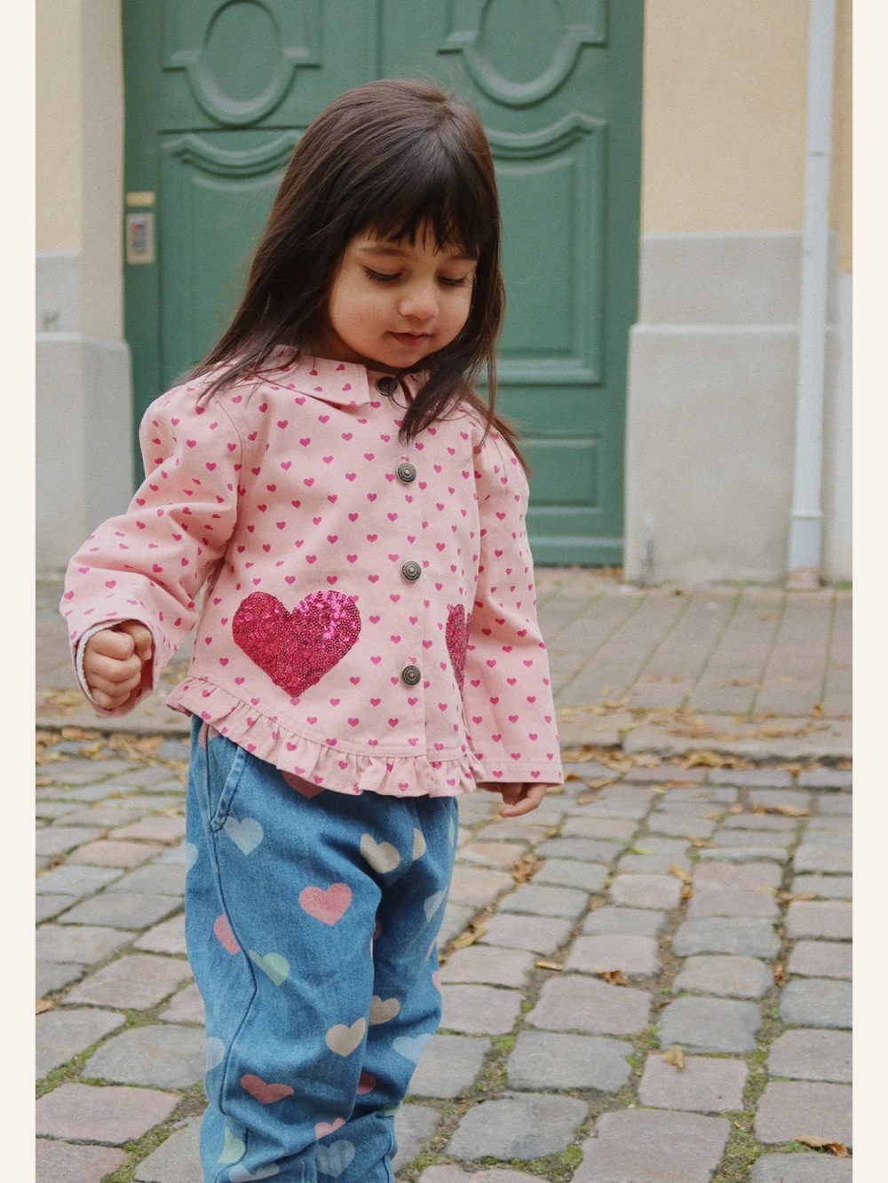 Konges Slojd Nola heart dot sequin shirt jacket berry coeur